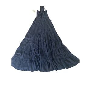 NWT Entro Black Mock Neck Sleeveless Tiered Maxi Dress Flowy Boho Small